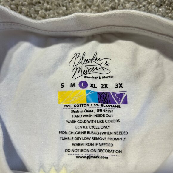 Blecker & Mercer Mens Sz L Boss Vibes Only White Graphic Tee Casual Shirt - Picture 5 of 8